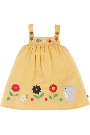 Frugi Hollie Dress - Bumblebee Chambray & Flowers - 4-5 YRS