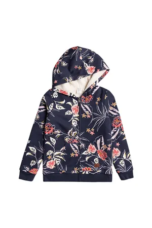 Roxy Girls Say Love Hoody - Mood Indigo Sunset Boogie - 10 YRS