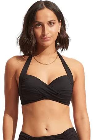 Seafolly Collective Twist Soft Cup Halter Bikini Top - - 10