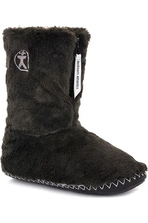 BEDROOM ATHLETICS Marilyn Classic Faux Fur Slipper Boots - Charcoal - UK 3-4 (EU 36-37)