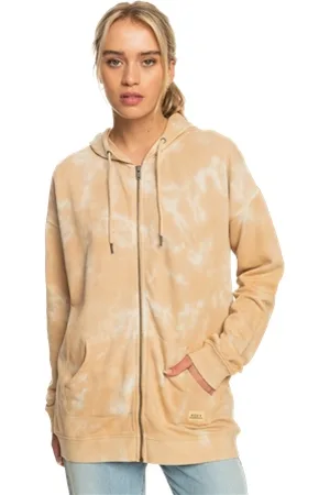 Roxy Fools Gold Zip Hoody - Beige Crystal Wash - L