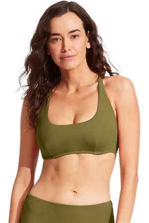 Seafolly Collective DD Scoop Neck Halter Bikini Top - Avocado - 8