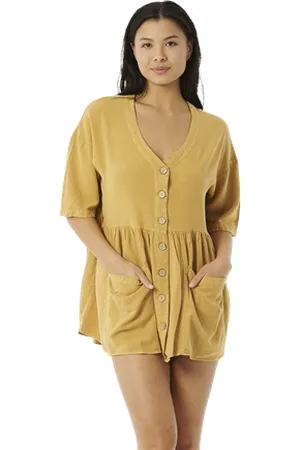 Rip Curl Premium Linen Dress - Gold - S
