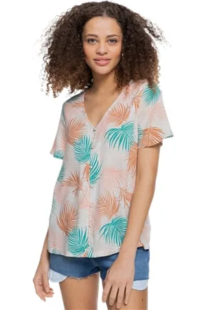 Roxy Glitter Way Top - Snow Palm Shadows - XS