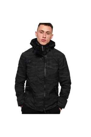 Superdry Hooded Arctic Print Pop Zip Windcheater Jacket - & Reflective Print - M