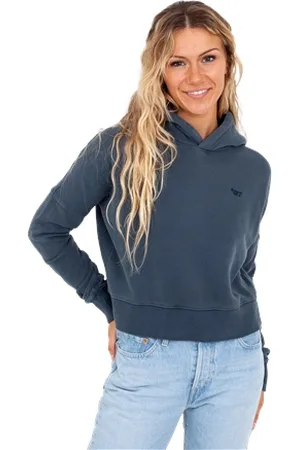 Superdry Vintage Wash Crop Hoody - Eclipse Navy - UK 8