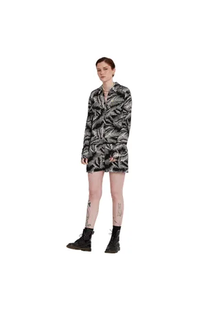 Volcom Stay Palm Romper - Black & White - XS