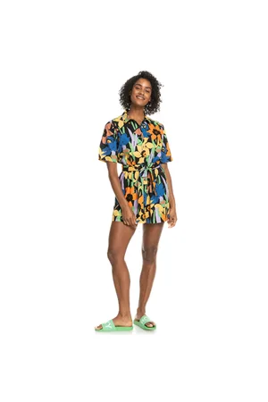 Roxy Real Yesterday Romper - Anthracite Flower Jammin - XS