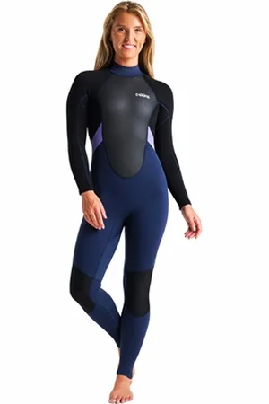C-Skins Element 3/2mm Back Zip Wetsuit - Bluestone, Lilac & - UK 6