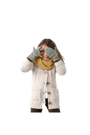 Barts Girls Puppet Bumgloves - Heather - 6-8 YRS