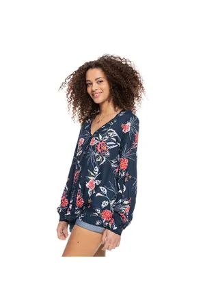 Roxy Way To Bubble Twill Top - Mood Indigo Sunset Boogie - XS