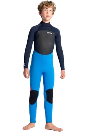 C-Skins Boys Legend 5/4mm Back Zip Wetsuit - Cyan, Slate & Multi - 6 YRS