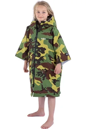 Dryrobe Kids Advance Short Sleeved (2022) - Camo & Grey - 10-13 YRS