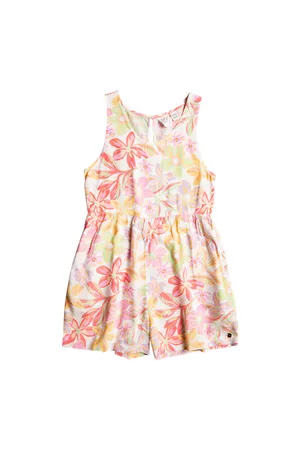 Roxy Girls In The Mountain Romper - Snow White Bayside Blooms - 8 YRS