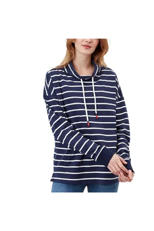 Joules Harlton Sweatshirt - Navy & Cream Stripe - UK 12
