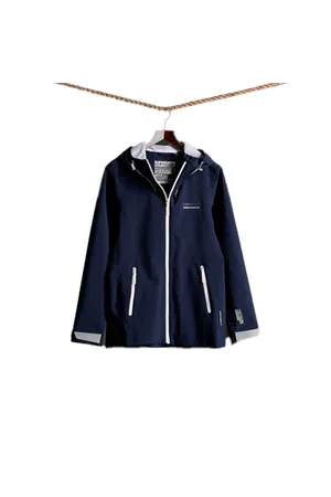 Superdry Essentials Harpa Waterproof Jacket - Atlantic Navy - UK 8