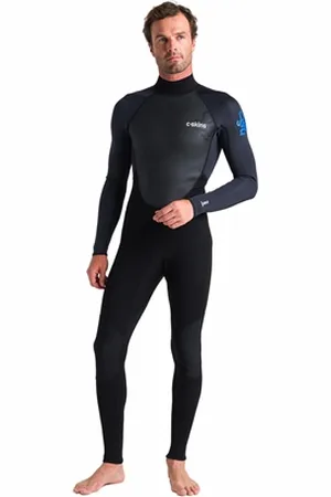 C-Skins Element 3/2mm Back Zip Wetsuit - , Anthracite & Cyan - S