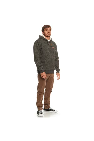 Quiksilver Keller Hooded Zip Fleece Jacket - Dark Heather - S