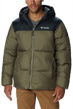Columbia Puffect Hooded Jacket - Stone & Black - M