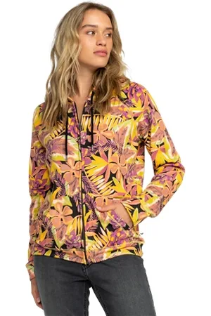 Roxy Dive Deep Zip Hoody - Anthracite Hot Tropics Apparel - XL