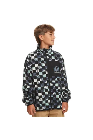 Quiksilver Boys Radical Time Zip Fleece Jacket - Bering Sea Check - 14 YRS