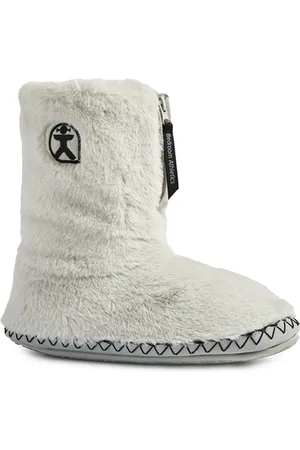 BEDROOM ATHLETICS Monroe Classic Faux Fur Slipper Boots - Trace & Charcoal - UK 3-4 (EU 36-37)