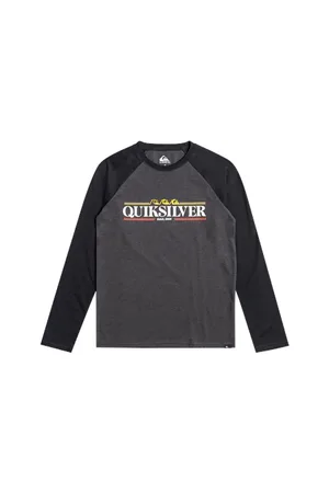 Quiksilver Boys Raglan T-Shirt - Charcoal Heather - 10 YRS