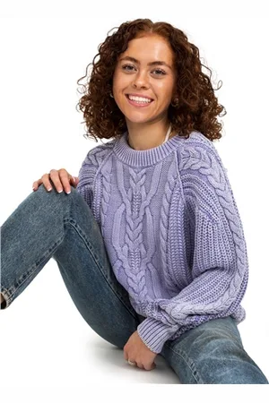 Free People Frankie Cable Jumper - Heavenly Lavender - XS