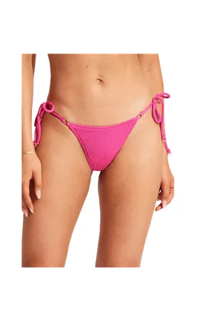 Seafolly Sea Dive Tie Side Rio Bikini Bottoms - Fuchsia Rose - 8