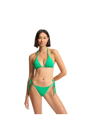 Seafolly Sea Dive Tie Side Rio Bikini Bottoms - Jade - 8