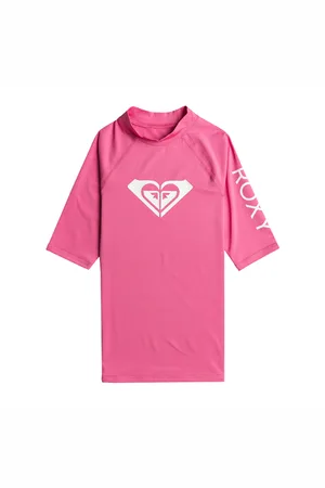 Roxy Girls Whole Hearted Rash Vest - Shocking - 8 YRS