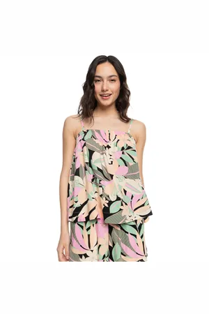 Roxy Sky Vibes Top - Anthracite Palm - XS