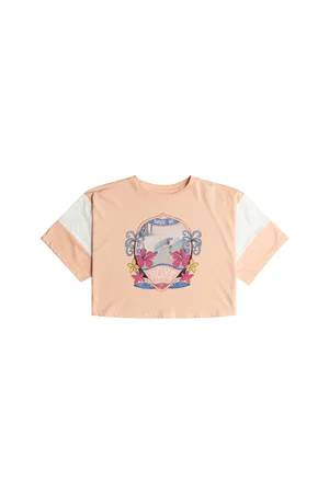 Roxy Girls Lets Get It Started T-Shirt - Peach Parfait - 8 YRS