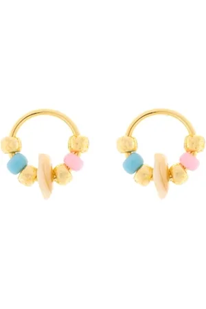 Pura Vida Seed Bead & Shell Stud Earrings - - O/S