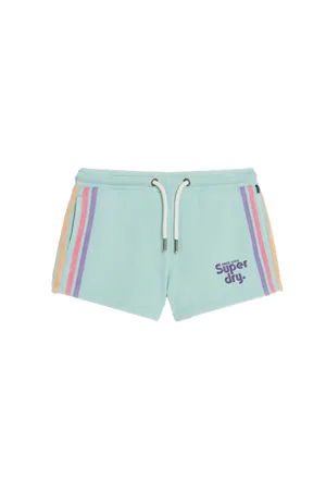 Superdry Rainbow Side Stripe Logo Shorts - Grey - UK 10