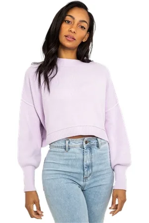 Free People East Street Crop Jumper - Frost Lavender - XS