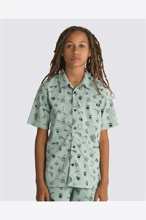 Vans Boys Skeleton Shirt - Iceberg - M