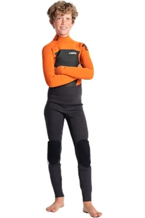 C-Skins Boys Legend 3/2mm Back Zip Wetsuit (2022) - Charcoal, & Black - 6 YRS