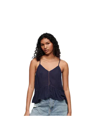 Superdry Vintage Ladder Trim Cami Top - Eclipse Navy - UK 8