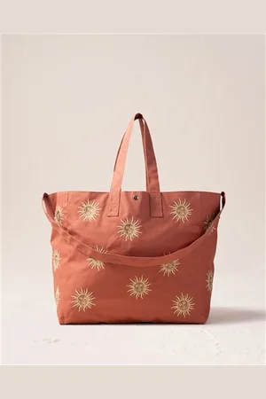 ELIZABETH SCARLETT Sun Goddess Canvas Carryall - Rust - One Size