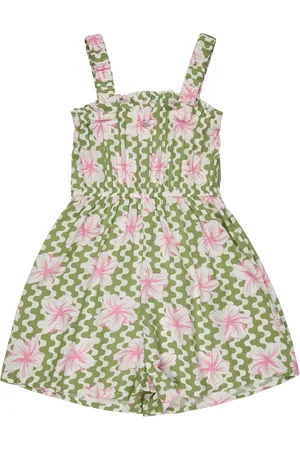 Roxy Girls Playa Baby Printed Playsuit in Basil Party Waves