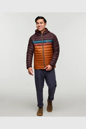 COTOPAXI Fuego Down Hooded Jacket in Coffee & Sienna