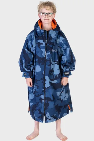 Dryrobe Kids Advance Long Sleeved in Blue Camo & Orange