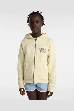 Vans Girls Butterfly Cocoon Zip Hoodie in Almond Oil