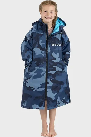 Dryrobe Kids Advance Long Sleeved in Blue Camo & Blue