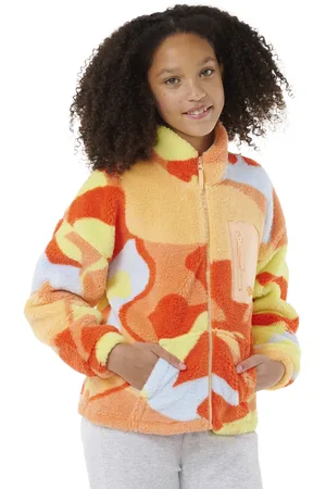 Rip Curl Girls High Tide Polar Zip Fleece in Bright Red