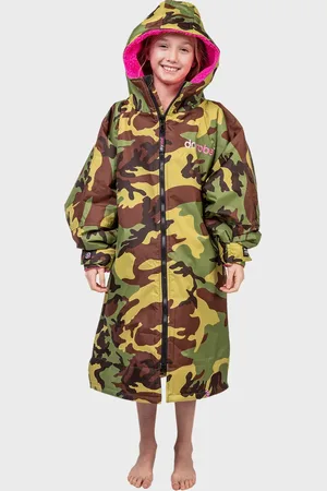 Dryrobe Kids Advance Long Sleeved in Camo & Pink