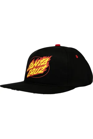 Santa Cruz Boys True Oval Flame Dot Cap in Black