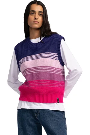 Santa Cruz Afterglow Knit Vest in Purple & Pink Fade