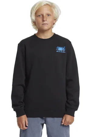 Quiksilver Boys Graphic Crew Sweatshirt in Black